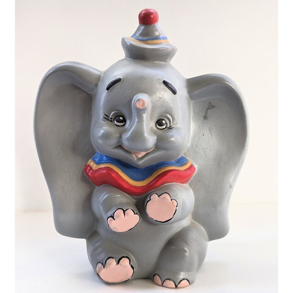 Vintage Disney Hand Painted Ceramic Dumbo Circus Elephant Figurine Nursery Decor